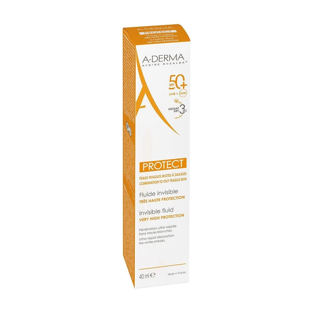 A Derma Protect Invisible Fluido Spf50+ Pelle Fragile Combinata Grassa 40 Ml Protect A-Derma 2 A Derma Protect Invisible Fluido Spf50+ Pelle Fragile Combinata Grassa 40 Ml Protect A-Derma - immagine 2