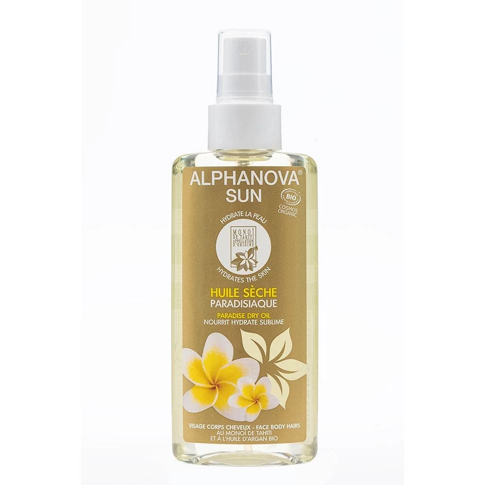 Sun Paradisiac Dry Olio Monoi De Tahiti E L'Argan Bio 125 Ml Alphanova 1 Sun Paradisiac Dry Olio Monoi De Tahiti E L'Argan Bio 125 Ml Alphanova