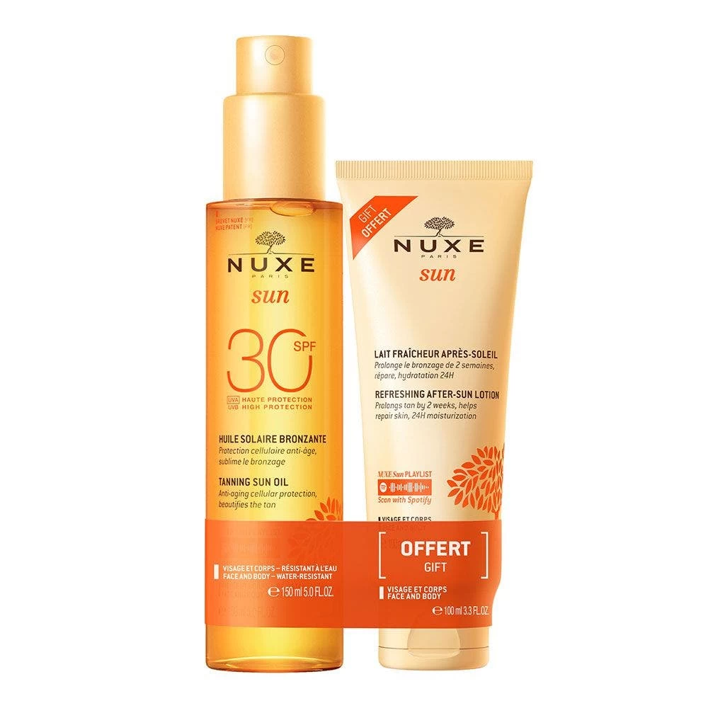 Duo Solare Olio Abbronzante Spf30 Viso E Corpo + Latte Doposole In Omaggio Sun Nuxe 1 Duo Solare Olio Abbronzante Spf30 Viso E Corpo + Latte Doposole In Omaggio Sun Nuxe
