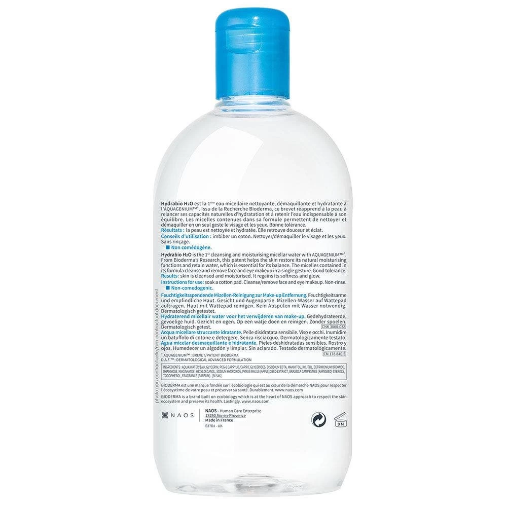 Acqua Micellare Struccante Idratante H2o 500ml Hydrabio H2O Bioderma 2 Acqua Micellare Struccante Idratante H2o 500ml Hydrabio H2O Bioderma - immagine 2
