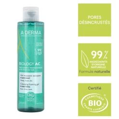 A Derma Gel Detergente Schiumogeno Purificante Bio 200ml Biology AC Pelle Grassa A Tendenza Acneica A-Derma -Negozi di cosmetici 122684
