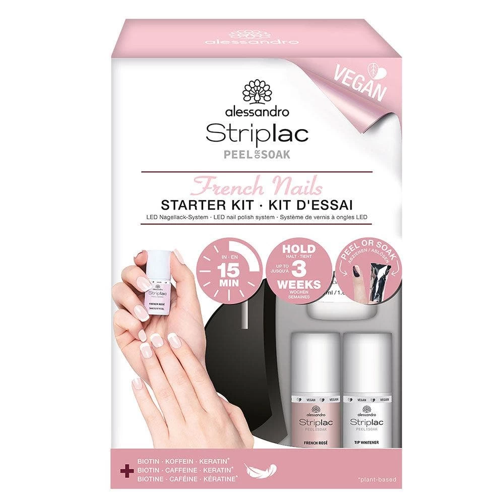 Kit Per Manicure Francese Peel Or Soak Striplac Semi-permanent Alessandro 1 Kit Per Manicure Francese Peel Or Soak Striplac Semi-permanent Alessandro