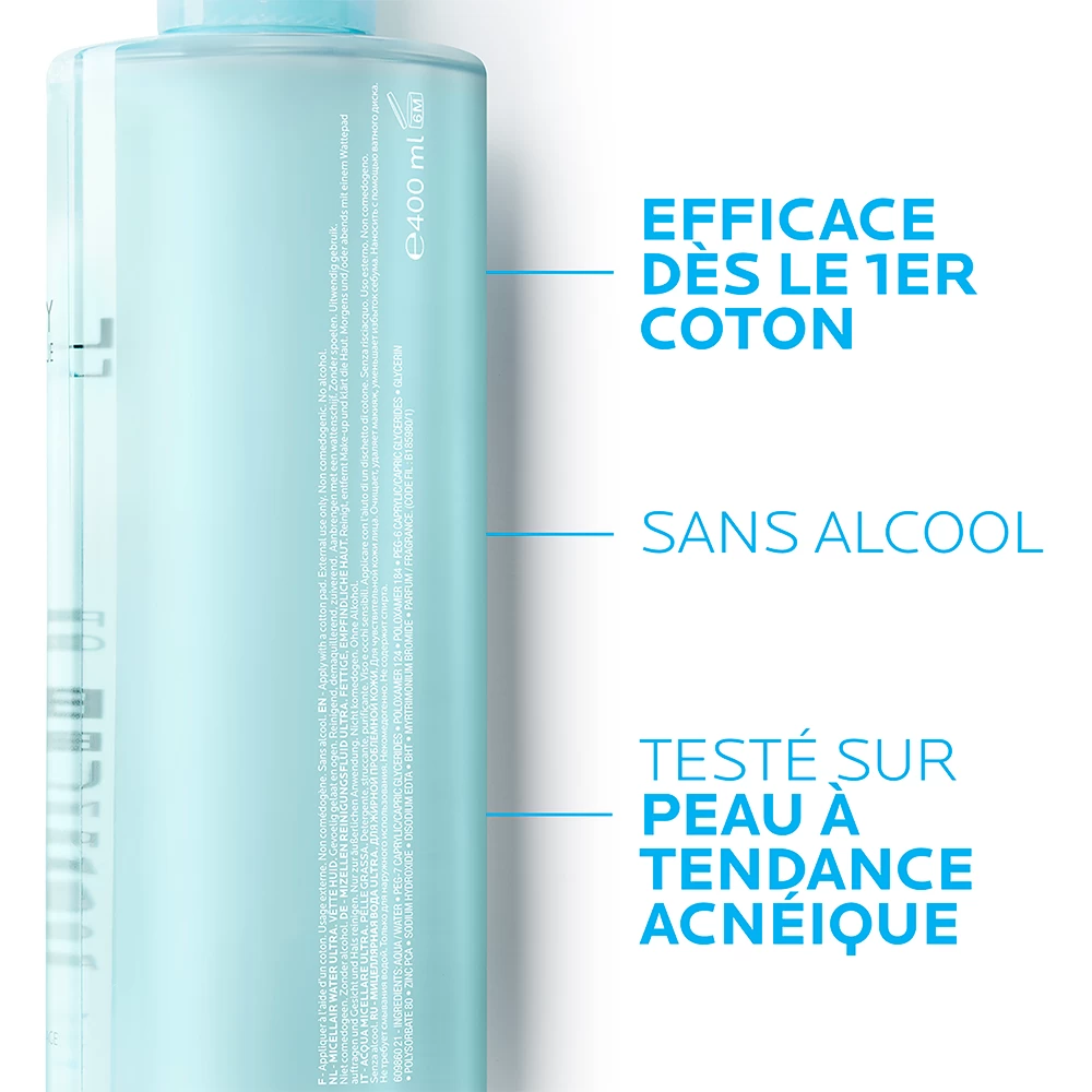 Acqua Micellare Purificante Pelle Grassa E Sensibile 2x400ml Effaclar Peaux Grasses La Roche-Posay 3 Acqua Micellare Purificante Pelle Grassa E Sensibile 2x400ml Effaclar Peaux Grasses La Roche-Posay - immagine 3