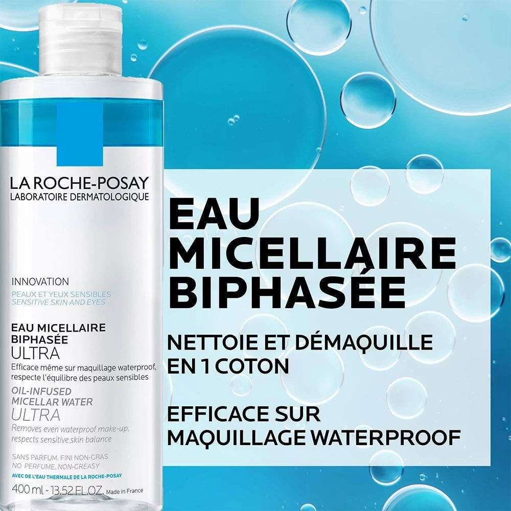 Acqua Micellare Bifasica Ultra Struccante 400ml Toilette Physiologique Viso E Occhi Waterproof La Roche-Posay 3 Acqua Micellare Bifasica Ultra Struccante 400ml Toilette Physiologique Viso E Occhi Waterproof La Roche-Posay - immagine 3